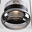 6-light pendant light Bellano in smoked glass - black