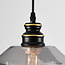 6-light pendant light Bellano in smoked glass - black
