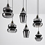 6-light pendant light Bellano in smoked glass - black