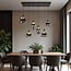 6-light pendant light Bellano in smoked glass - black