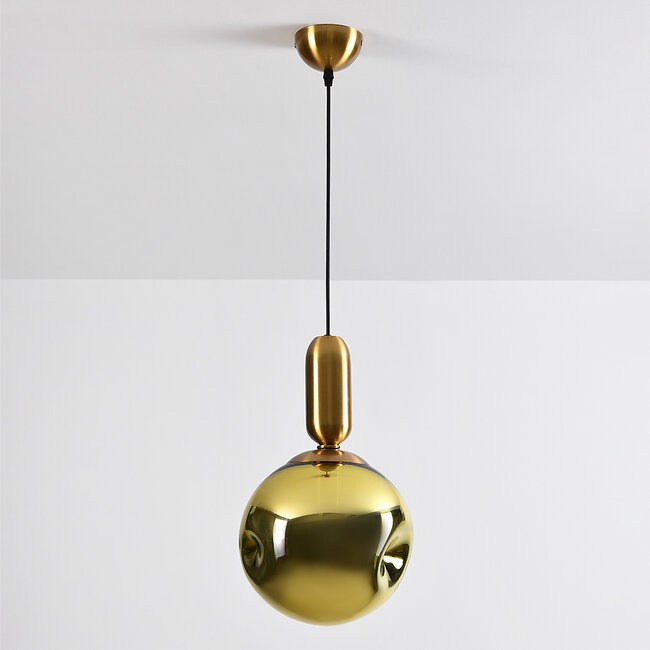 Lewis -light pendant lamp with wavy glass - Gold
