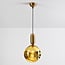 pendant light Lewis - wavy glass in gold