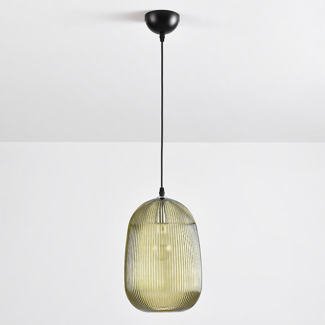 Ribbed glass pendant lamp - Dylan