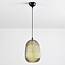 1-bulb pendant light with ribbed green glass - Dylan