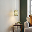 1-bulb pendant light with ribbed green glass - Dylan