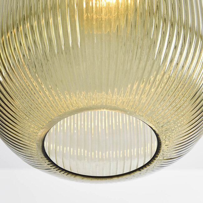 Elisa pendant lamp in ribbed glass, 3-light