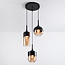 Hanging lamp Victor with black with amber glass