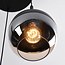 Hanging lamp Victor with black with amber glass