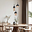 Hanging lamp Victor with black with amber glass