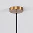7-light designer pendant light Sette - amber glass and gold