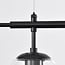 Designer pendant light Hepta black with clear glass, 7-bulb