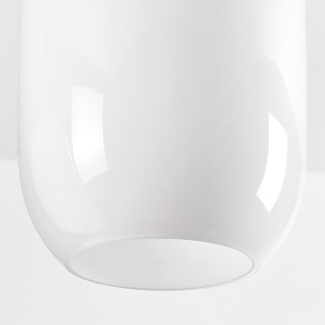 3-light pendant light Laura in opal glass - black and gold
