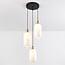 3-light pendant light Laura in opal glass - black and gold