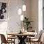 3-light pendant light Laura in opal glass - black and gold