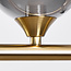 6-light pendant light Aster - gold with smoked glass globes
