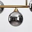 6-light pendant light Aster - gold with smoked mirrored glass