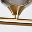 6-light pendant light Aster - gold with smoked mirrored glass