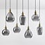 7-light pendant light Vivienne - smoked glass