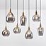 7-light pendant light Vivienne - smoked glass