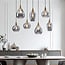 7-light pendant light Vivienne - smoked glass