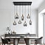 7-light pendant light Vivienne - smoked glass