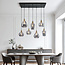 Pendant light with smoked glass, 7-bulb - Vivienne