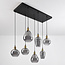 Pendant light with smoked glass, 7-bulb - Vivienne