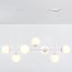 7-light pendant light Hepta - opal and clear glass, white