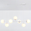Designer pendant lamp with white frame and opal white or transparent glass - Hepta