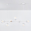 Designer pendant lamp with white frame and opal white or transparent glass - Hepta