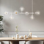 Designer pendant lamp with white frame and opal white or transparent glass - Hepta