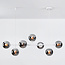 7-light pendant light Hepta - smoked glass and white