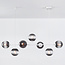 7-light pendant light Hepta - smoked glass and white