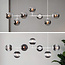 7-light pendant light Hepta - smoked glass and white