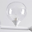 6-light pendant light Aster - white frame with clear glass globes