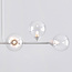 6-light pendant light Aster - white frame with clear glass globes