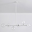 6-light pendant light Aster - white frame with clear glass globes