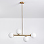Designer pendant light Asun gold with frosted glass, 4-bulb