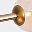 4-light pendant light Asun - amber glass and gold
