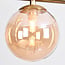 4-light pendant light Asun - amber glass and gold
