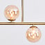 4-light pendant light Asun - amber glass and gold