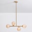 4-light pendant light Asun - amber glass and gold
