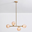 Asun pendant lamp with Golden frame and amber glass spheres