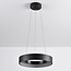Modern pendant lamp Roundy in matte-black metal