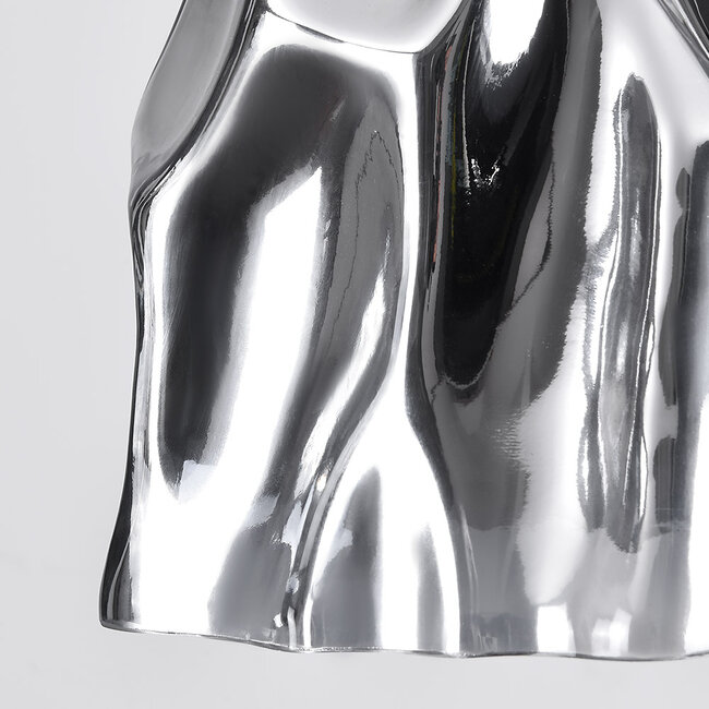 Designer pendant lamp Napoli in wavy chrome glass
