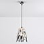 Designer pendant lamp Napoli in wavy chrome glass