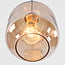 Designer pendant light Venice - amber glass and gold