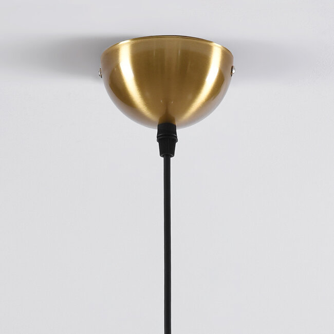 Designer pendant light Venice - amber glass and gold