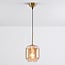 Designer pendant light Venice - amber glass and gold