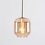 Designer pendant light Venice - amber glass and gold